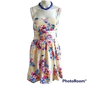 Emerald Sundae JR. Fit & Flair Floral strap dress